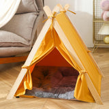 Maxbell Maxbell Pet Teepee Dog Puppy Cat Bed Pet Tents Nest Play House for Pets Supplies Yellow