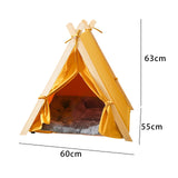 Maxbell Maxbell Pet Teepee Dog Puppy Cat Bed Pet Tents Nest Play House for Pets Supplies Yellow