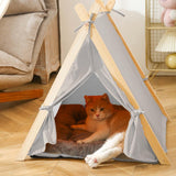 Maxbell Maxbell Pet Teepee Dog Puppy Cat Bed Pet Tents Nest Play House for Pets Supplies Light Grey