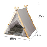 Maxbell Maxbell Pet Teepee Dog Puppy Cat Bed Pet Tents Nest Play House for Pets Supplies Light Grey