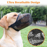 Maxbell Maxbell Muzzle for Dog Durable Breathable Nylon Mesh Mouth Cover for Dogs Training Black Large