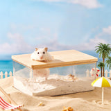 Maxbell Maxbell Hamster Bathroom Shower Bathtub Sand Basin for Rat Rabbit Small Animals Rectangle M