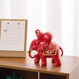 Maxbell Maxbell 2x Elephant Statue Home Decoration Standing Modern for Housewarming Office