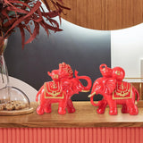 Maxbell Maxbell 2x Elephant Statue Home Decoration Standing Modern for Housewarming Office