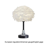 Maxbell Maxbell Modern Feather Shade Table Lamp E27 Atmosphere Light for Wedding Decoration Round Base
