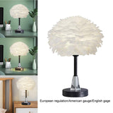 Maxbell Maxbell Modern Feather Shade Table Lamp E27 Atmosphere Light for Wedding Decoration Round Base