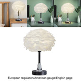 Maxbell Maxbell Modern Feather Shade Table Lamp E27 Atmosphere Light for Wedding Decoration Round Base