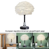 Maxbell Maxbell Modern Feather Shade Table Lamp E27 Atmosphere Light for Wedding Decoration Round Base