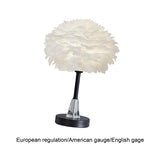 Maxbell Maxbell Modern Feather Shade Table Lamp E27 Atmosphere Light for Wedding Decoration Round Base