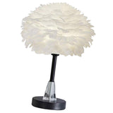 Maxbell Maxbell Modern Feather Shade Table Lamp E27 Atmosphere Light for Wedding Decoration Round Base