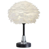Maxbell Maxbell Modern Feather Shade Table Lamp E27 Atmosphere Light for Wedding Decoration Round Base