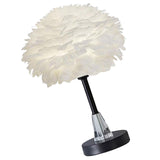 Maxbell Maxbell Feather Shade Table Lamp E27 Bedside Lamps Atmosphere Light for Wedding Round Base