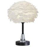 Maxbell Maxbell Feather Shade Table Lamp E27 Bedside Lamps Atmosphere Light for Wedding Round Base