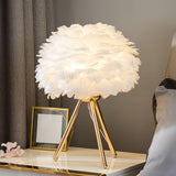 Maxbell Maxbell Elegant LED Feather Table Lamp Desk Light Lamp for Study Room Bedroom