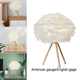 Maxbell Maxbell Elegant LED Feather Table Lamp Desk Light Lamp for Study Room Bedroom