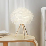 Maxbell Maxbell Elegant LED Feather Table Lamp Desk Light Lamp for Study Room Bedroom