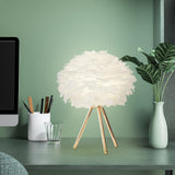 Maxbell Maxbell Elegant LED Feather Table Lamp Desk Light Lamp for Study Room Bedroom