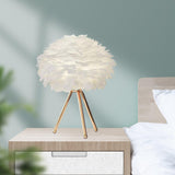 Maxbell Maxbell LED Feather Table Lamp Desk Light Romantic Lighting for Study Room Decor