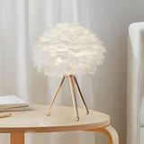 Maxbell Maxbell LED Feather Table Lamp Desk Light Romantic Lighting for Study Room Decor