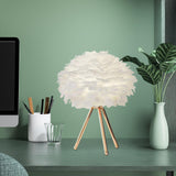 Maxbell Maxbell LED Feather Table Lamp Desk Light Romantic Lighting for Study Room Decor