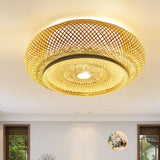 Maxbell Maxbell LED Ceiling Lamp Lighting Fixture Bamboo Lamp Shade for Kitchen Apartment 40cmx14cm