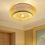 Maxbell Maxbell LED Ceiling Lamp Lighting Fixture Bamboo Lamp Shade for Kitchen Apartment 40cmx14cm