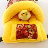 Maxbell House Bird Nest Cotton Cockatoo Parakeet Lovebird Parrot Hanging Hammock Bed Yellow