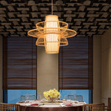 Maxbell Handwoven Bamboo Lamp Shade Pendant Light Cover for Bedroom Teahouse Kitchen