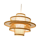 Maxbell Handwoven Bamboo Lamp Shade Pendant Light Cover for Bedroom Teahouse Kitchen