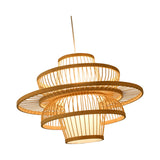 Maxbell Handwoven Bamboo Lamp Shade Pendant Light Cover for Bedroom Teahouse Kitchen