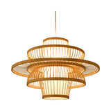 Maxbell Handwoven Bamboo Lamp Shade Pendant Light Cover for Bedroom Teahouse Kitchen