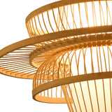 Maxbell Handwoven Bamboo Lamp Shade Pendant Light Cover for Bedroom Teahouse Kitchen