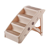 Maxbell Dog Stairs Steps Ladder Pet Non Slip Platform Cat Ramp for Soft Bed Couch Beige