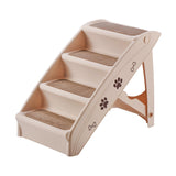 Maxbell Dog Stairs Steps Ladder Pet Non Slip Platform Cat Ramp for Soft Bed Couch Beige