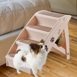 Maxbell Dog Stairs Steps Ladder Pet Non Slip Platform Cat Ramp for Soft Bed Couch Beige