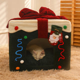 Maxbell Christmas Cat House Cave Hut Mat Tent Nest Cushion Winter Warm Anti Slip