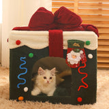 Maxbell Christmas Cat House Cave Hut Mat Tent Nest Cushion Winter Warm Anti Slip