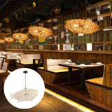 Maxbell Fish Shaped Lantern Woven Rattan Pendant Light for Restaurant Kitchen Island StyleB