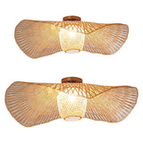 Maxbell Bamboo Ceiling Light Fixture Lamp E27 Base Rustic for Passway Living Room 65cm