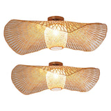 Maxbell Bamboo Ceiling Light Fixture Lamp E27 Base Rustic for Passway Living Room 65cm
