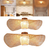 Maxbell Bamboo Ceiling Light Fixture Lamp E27 Base Rustic for Passway Living Room 65cm