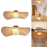 Maxbell Bamboo Ceiling Light Fixture Lamp E27 Base Rustic for Passway Living Room 65cm