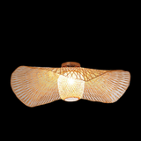 Maxbell Bamboo Ceiling Light Fixture Lamp E27 Base Rustic for Passway Living Room 65cm