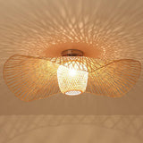 Maxbell Bamboo Ceiling Light Fixture Lamp E27 Base Rustic for Passway Living Room 65cm