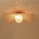 Maxbell Bamboo Ceiling Light Fixture Lamp E27 Base Rustic for Passway Living Room 65cm
