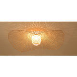 Maxbell Bamboo Ceiling Light Fixture Lamp E27 Base Rustic for Passway Living Room 75cm
