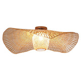 Maxbell Bamboo Ceiling Light Fixture Lamp E27 Base Rustic for Passway Living Room 75cm