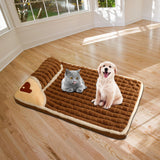 Maxbell Dog Bed with Pillow Mat Washable Pet Bed for Small Medium Dogs Thickened Brown M