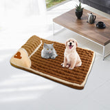 Maxbell Dog Bed with Pillow Mat Washable Pet Bed for Small Medium Dogs Thickened Brown M