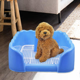 Maxbell Indoor Dog Potty Tray for Small and Medium Dogs Bedpan Litter Pan Toilet Blue L